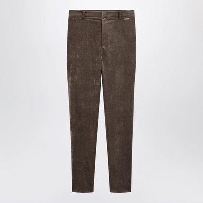 GUCCI Brown stretch velvet leggings