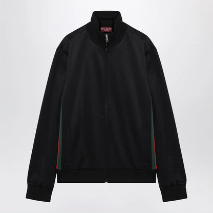 GUCCI Dark blue technical jersey sweatshirt