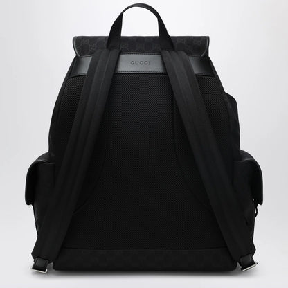 GUCCI Large black GG fabric backpack