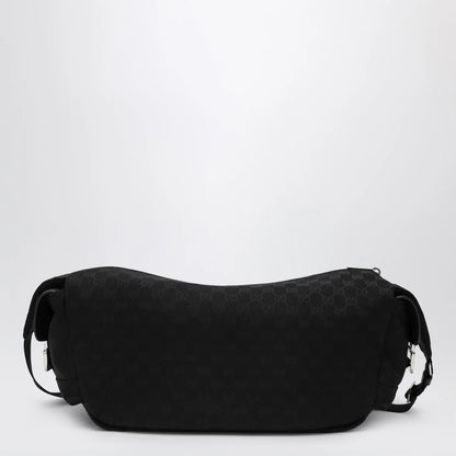 GUCCI Large black crossbody bag in GG fabric