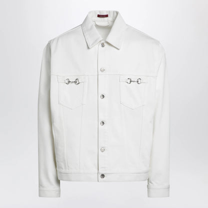 GUCCI White jacket with Horsebit detail