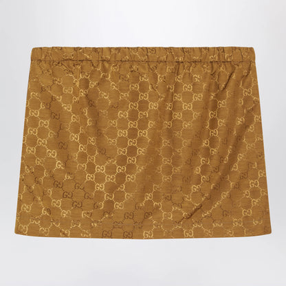GUCCI Caramel GG jersey mini skirt