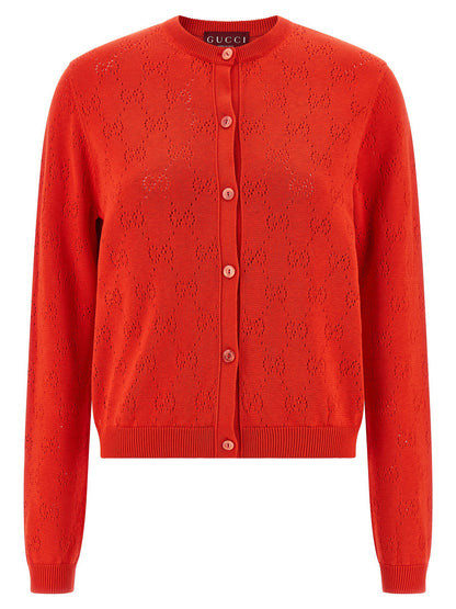 Gucci Openwork Gg Cardigan