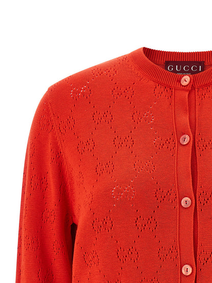 Gucci Openwork Gg Cardigan