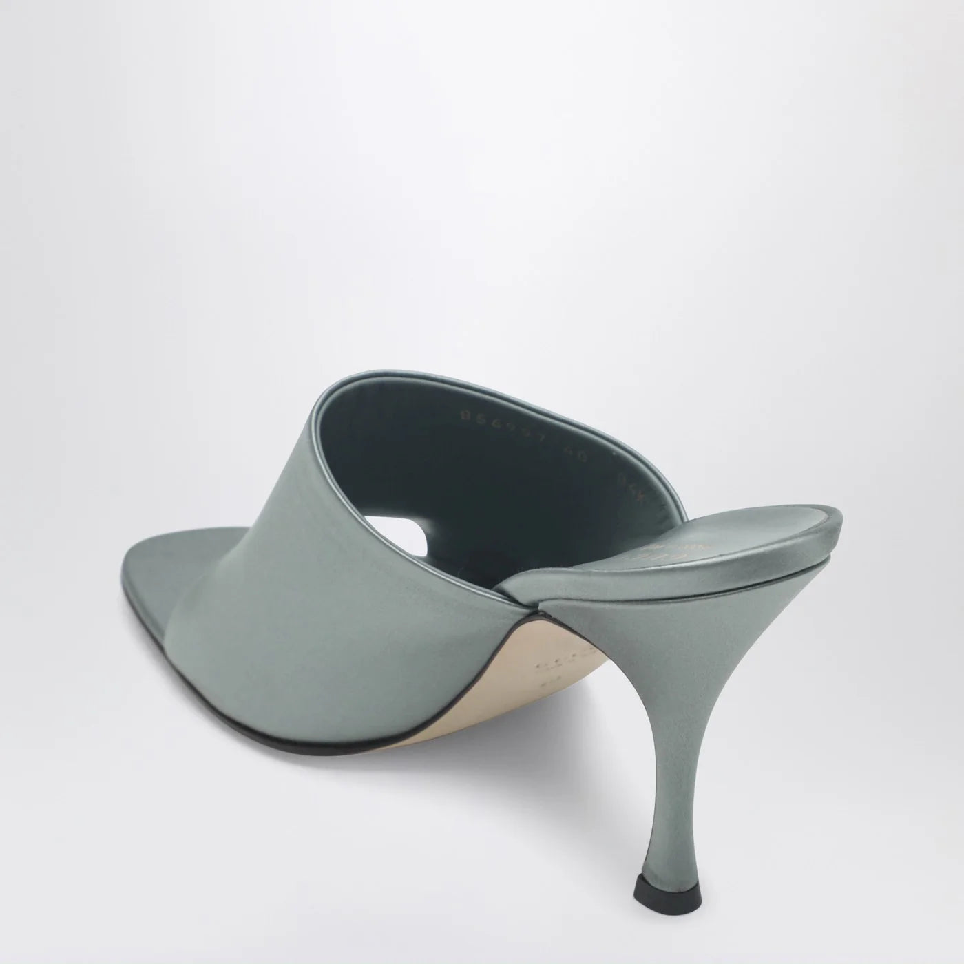 GUCCI Ocean green satin slider sandal