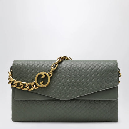 GUCCI Large chain shoulder bag in sage green