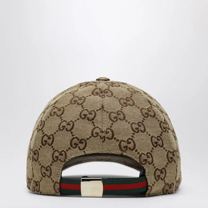 GUCCI Baseball cap in beige/dark brown GG fabric