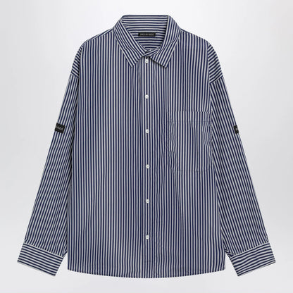 Balenciaga Oversize navy blue and white striped shirt