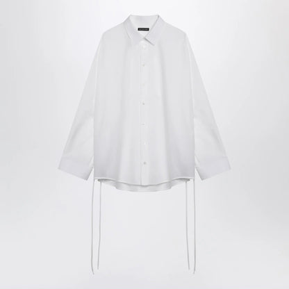 Balenciaga White cotton shirt with lace-up details