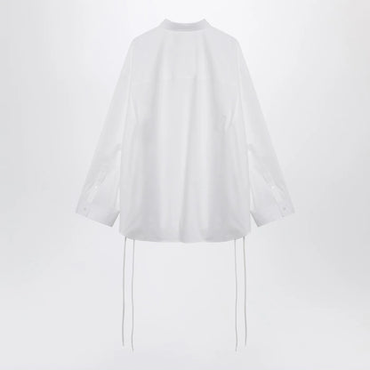 Balenciaga White cotton shirt with lace-up details