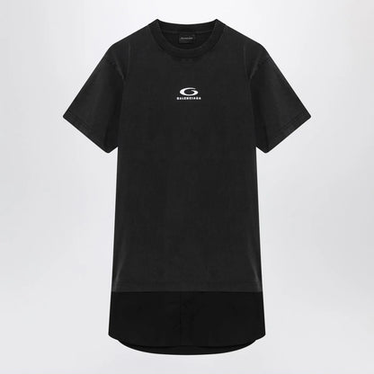 Balenciaga Black washed Loop Sports Icon mini dress