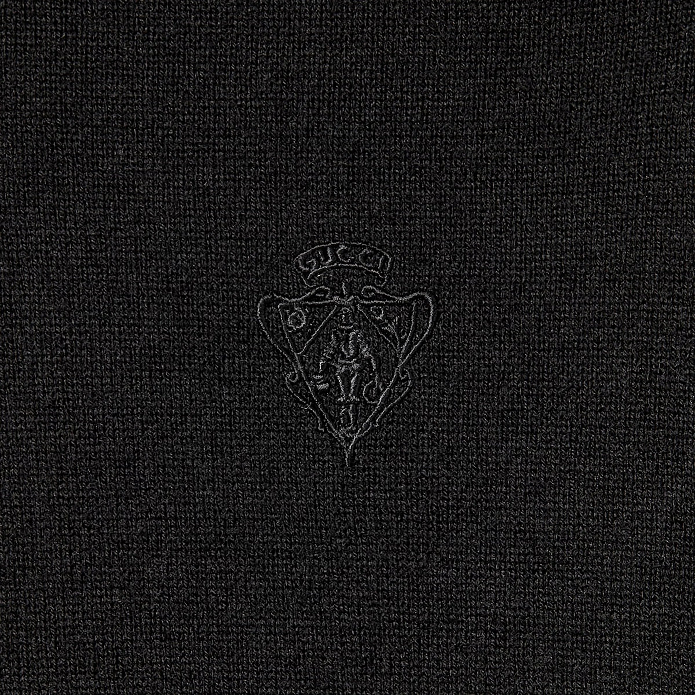 GUCCI Black Wool Turtleneck With Logo Embroidery