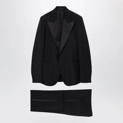 GUCCI Black suit in fine mohair wool fabric