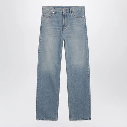 GUCCI Light Blue Loose-Fit Washed Jeans