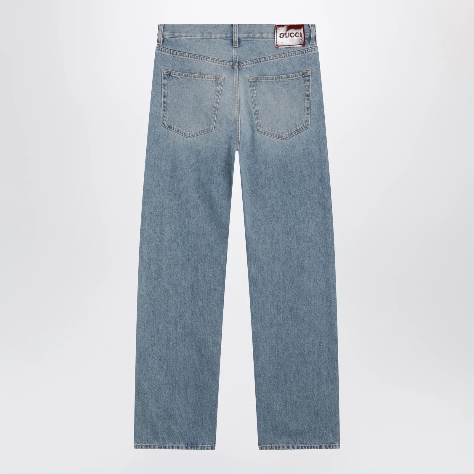 GUCCI Light Blue Loose-Fit Washed Jeans