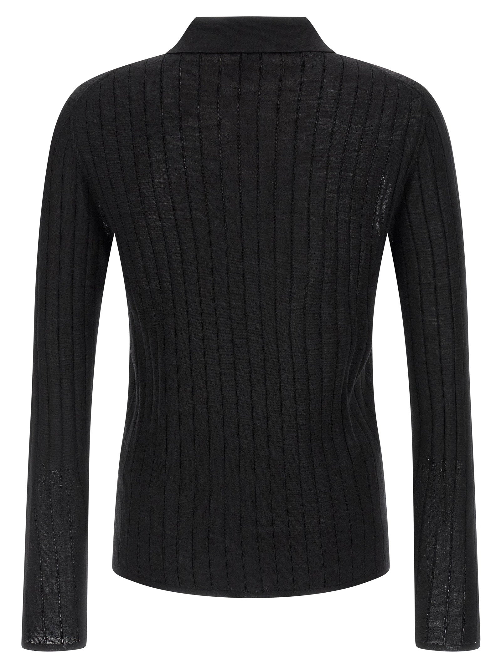 Saint Laurent Pointelle Wool Polo Shirt