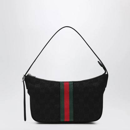 GUCCI Small black Lunetta GG fabric bag
