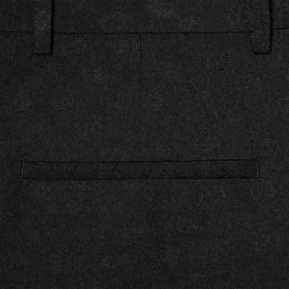 GUCCI Black Wool Trousers With GG Pattern