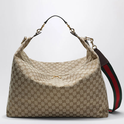 GUCCI Large Brera GG canvas bag in sand/brown