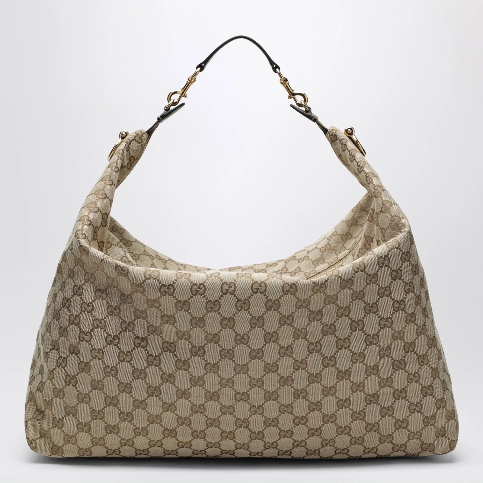 GUCCI Large Brera GG canvas bag in sand/brown