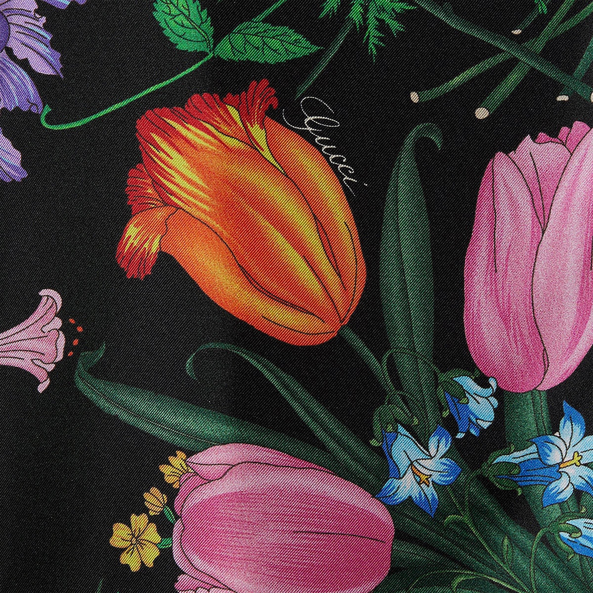 GUCCI Silk Twill Shirt With Flora Print