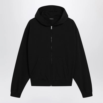 GUCCI Black zip hoodie in cashmere blend with logo print