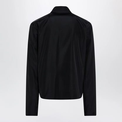 GUCCI Zip jacket in cotton and acetate faille, black