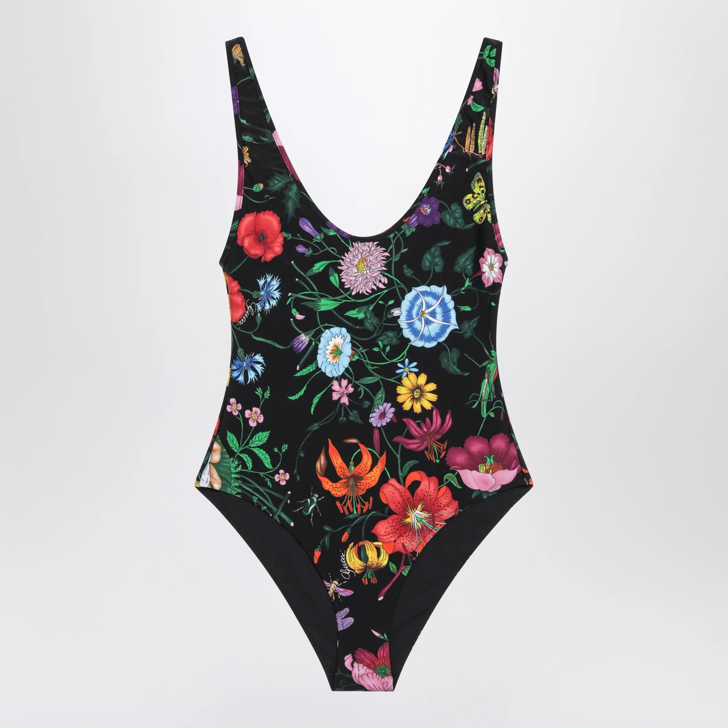 GUCCI Sparkling Jersey Swimsuit With Flora Print