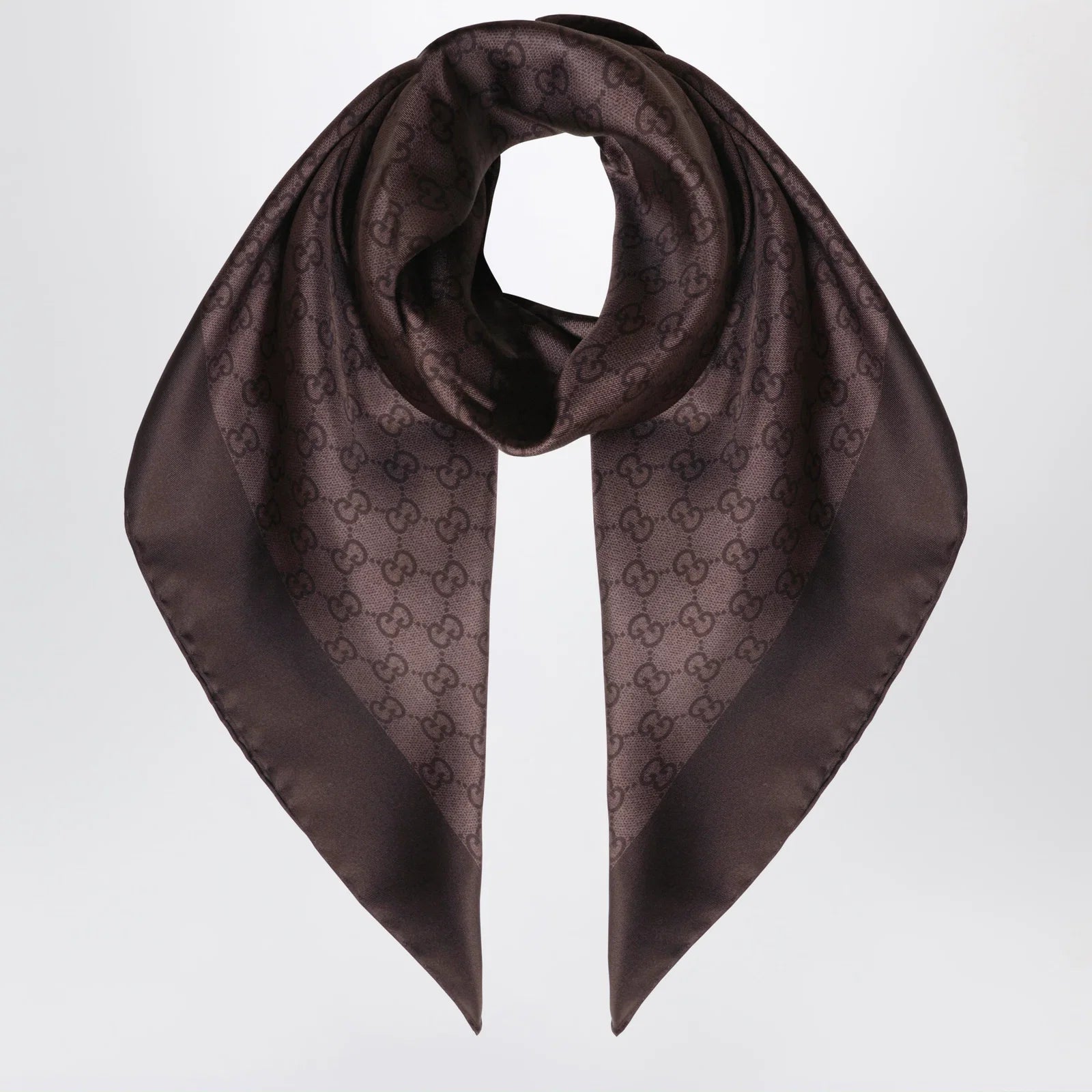 GUCCI Printed silk twill carré with GG print