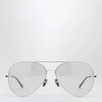GUCCI Silver pilot sunglasses