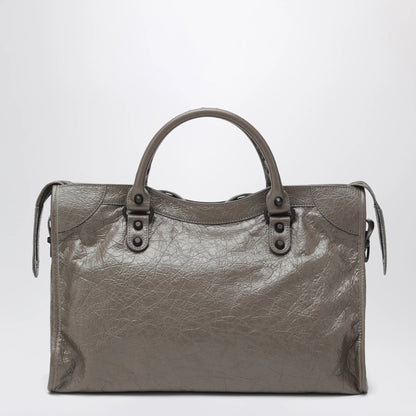 Balenciaga Le City medium handbag in dark walnut leather