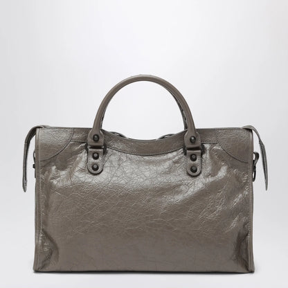 Balenciaga Le City medium handbag in dark walnut leather