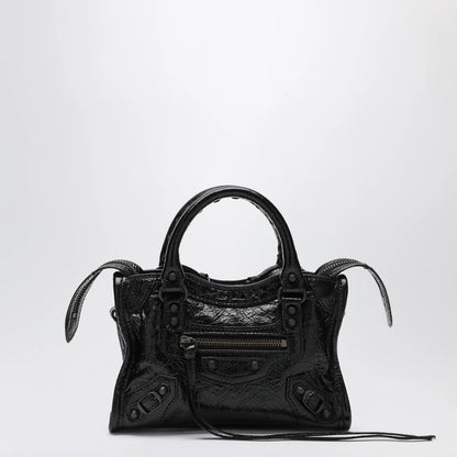 Balenciaga Le City Nano leather handbag in military green