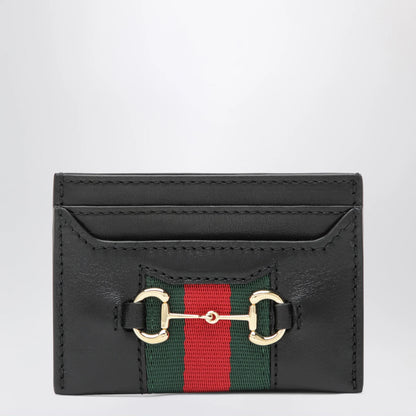 GUCCI Web Cardholder With Horsebit In Leather