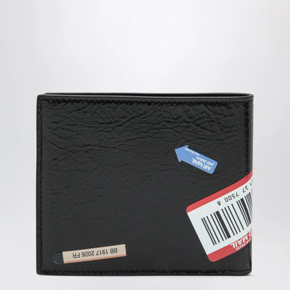 Balenciaga Cash folded square lambskin wallet in black