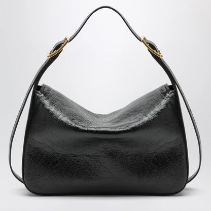 Balenciaga Medium Clicca shoulder bag in lambskin leather, black