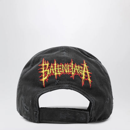 Balenciaga Sacré Cœur cotton drill baseball cap in faded black