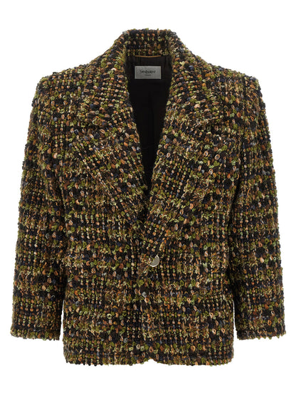 Saint Laurent Bouclé Tweed Blazer