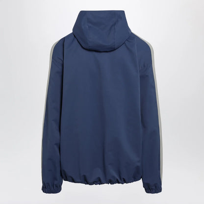 Balenciaga Washed-effect technical satin track jacket in navy