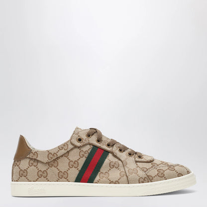 GUCCI Stretch sneakers in beige sand GG canvas