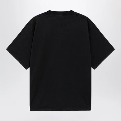Balenciaga Black faded oversized T-shirt with logo print