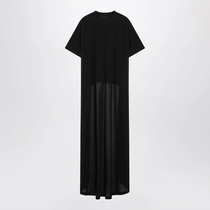 Balenciaga Black maxi train T-shirt in cotton jersey