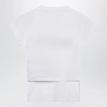 Balenciaga Messy Spray T-shirt with cut-out back in white cotton
