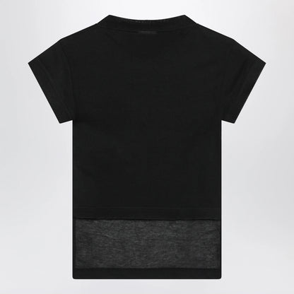 Balenciaga Messy Spray T-shirt with cut-out back in cotton black