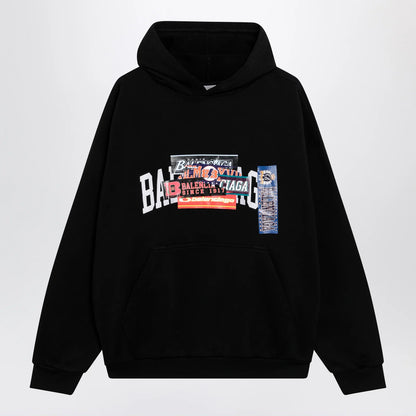 Balenciaga Black hoodie with logo print