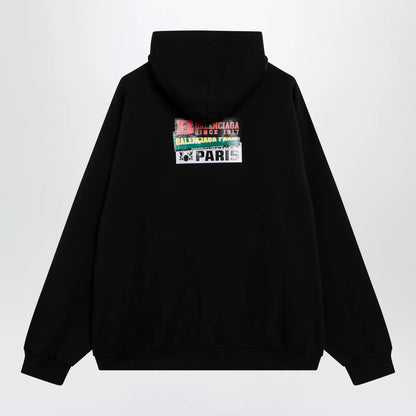 Balenciaga Black hoodie with logo print