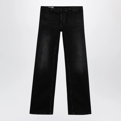 GUCCI Black stretch denim trousers with washed effect