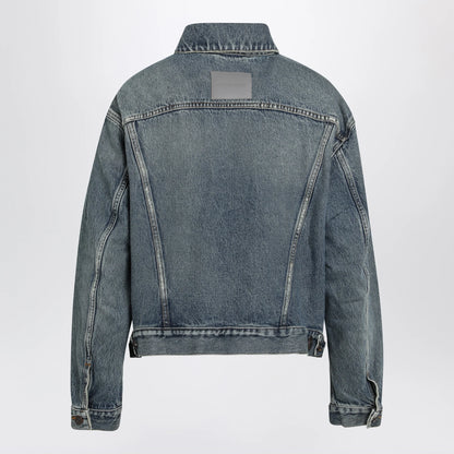 Balenciaga Kick cotton denim jacket in dirty vintage blue
