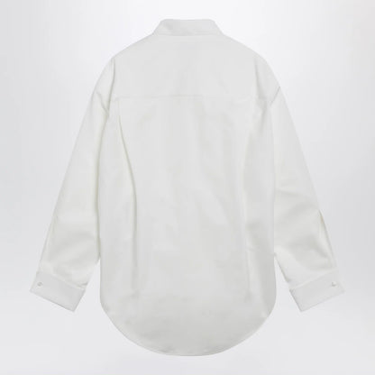 Balenciaga Cocoon shirt in cotton and silk poplin, white