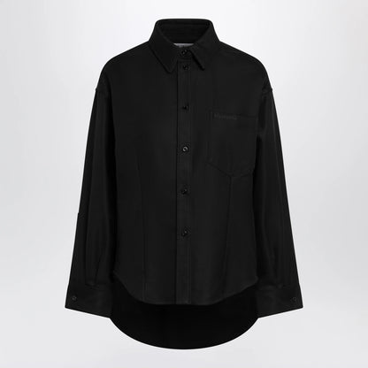 Balenciaga Classic cocoon shirt in double cotton, black